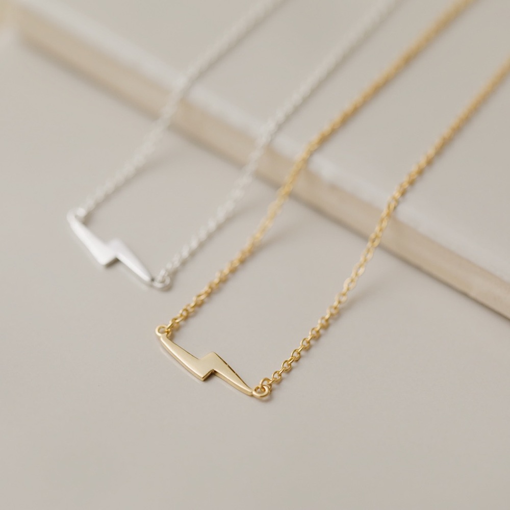 Petite Lightning Bolt Necklace | 925 Silver - Picture 3 of 5